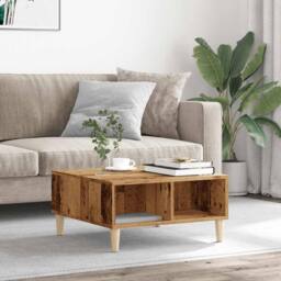 Berkfield Home Durable Coffee Table Old Wood 60x60x30 cm Engineered Wood in Brown - Size: 60 x 60 x 30 cm - thumbnail 1