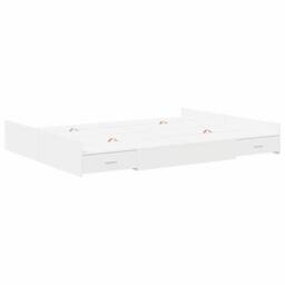 Berkfield Home Storage Bed Frame with Drawer White 135 x 190 cm Particle board - thumbnail 7