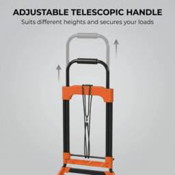 HOMCOM Heavy Duty Foldable Trolley on Wheels, Black & Orange - thumbnail 6