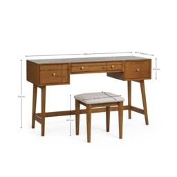 Cheshire Premium Lowry Dressing Table & Stool Set in Light Oak - thumbnail 3
