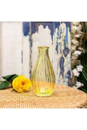 KDMD Yellow Vintage Fluted Bud Vase 14cm 10 Pack - thumbnail 3