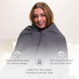 Allure Bath Fashions Slumber Weighted Blanket for Sleep, Stress, & Anxiety - 7KG, 152 x 203cm in Charcoal - Size: 152 x 203 cm - thumbnail 2