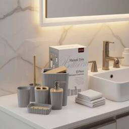 GAVENO CAVAILIA Isla 12 Pieces Bathroom Accessories Set in Grey - thumbnail 2