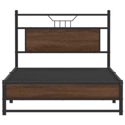 Berkfield Home Bed Frame without Mattress Brown Oak 107x203 cm Engineered Wood - thumbnail 6