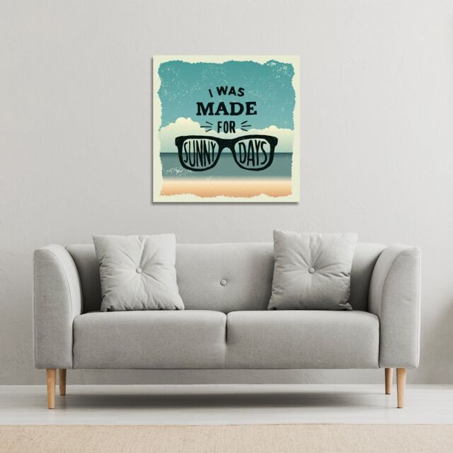 Benjamin Tate Design I Was Made For Sunny Days (Canvas Print) / 61 x 61 x 4cm in Natural - Size: 61 x 61 x 4 cm - image 1