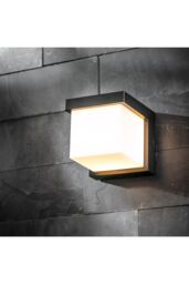CGC Lighting 'Addison' Black Cube LED Outdoor Wall Light 4000k Natural White - thumbnail 2