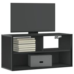 Berkfield Home TV Cabinet Black 80x31x39.5 cm Engineered Wood & Metal