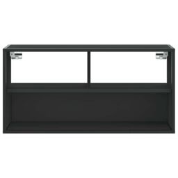 Berkfield Home TV Cabinet Black 80x31x39.5 cm Engineered Wood & Metal - thumbnail 4