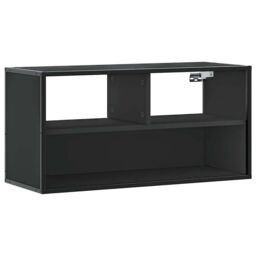Berkfield Home TV Cabinet Black 80x31x39.5 cm Engineered Wood & Metal - thumbnail 2