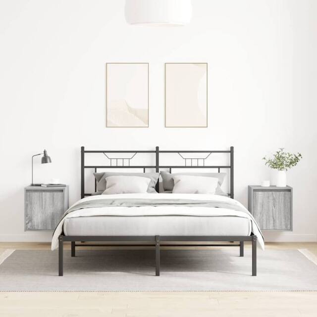 Berkfield Home Durable Wall-Mounted Bedside Cabinets 2 pcs Grey Sonoma 38x34x40 cm - Size: 38 x 34 x 40 cm - image 1