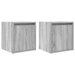 Berkfield Home Durable Wall-Mounted Bedside Cabinets 2 pcs Grey Sonoma 38x34x40 cm - Size: 38 x 34 x 40 cm - thumbnail 3