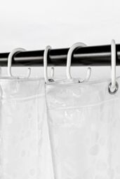 Neel Blue 3D Pebbles Shower Curtain PVC Waterproof Bath Curtain With 12 Hooks - 180x180cm in Clear - Size: 180 cm width x 180 cm drop - thumbnail 2