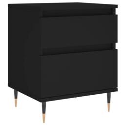 Berkfield Home Modern Bedside Cabinets 2 pcs Black 40x35x50 cm Engineered Wood - Size: 40 x 35 x 50 cm - thumbnail 5
