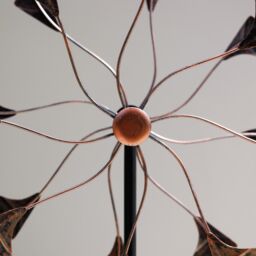 Primrose Metal Leaf Kinetic Wind Spinner in Gold 65cm in Bronze - thumbnail 6