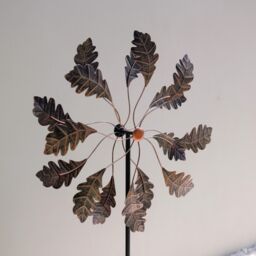 Primrose Metal Leaf Kinetic Wind Spinner in Gold 65cm in Bronze - thumbnail 4