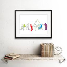 "Artery8 Jazz Piano Blues Drums Saxaphone Music Home 12x16"" Framed Art Print - Size: W12"" x H16""" - thumbnail 2