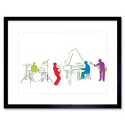 "Artery8 Jazz Piano Blues Drums Saxaphone Music Home 12x16"" Framed Art Print - Size: W12"" x H16""" - thumbnail 1