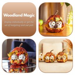 Marco Paul Autumn Decor Pumpkin Decoration with Owls Fall Decoration 17cm in Orange - thumbnail 6
