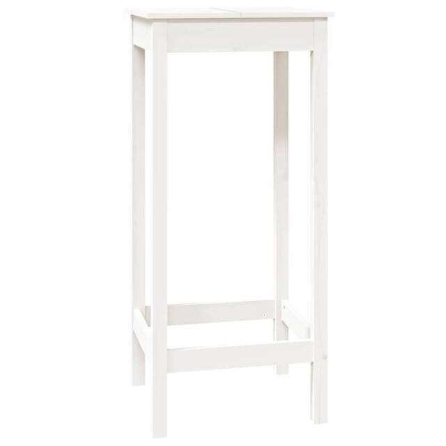 Berkfield Home Bar Table White 50x50x110 cm Solid Wood Pine - Size: 50 x 50 x 110 cm - image 1