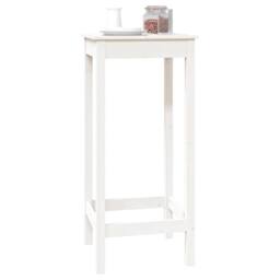 Berkfield Home Bar Table White 50x50x110 cm Solid Wood Pine - Size: 50 x 50 x 110 cm - thumbnail 4