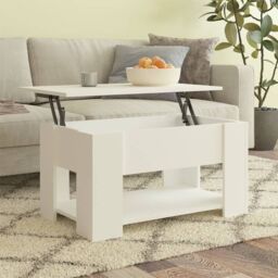 Berkfield Home Coffee Table White 79x49x41 cm Engineered Wood - Size: 79 x 49 x 41 cm - thumbnail 1