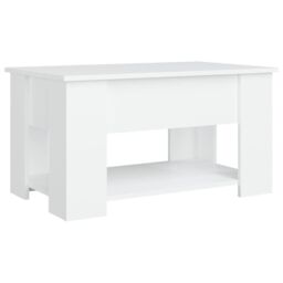 Berkfield Home Coffee Table White 79x49x41 cm Engineered Wood - Size: 79 x 49 x 41 cm - thumbnail 5