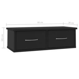 Berkfield Home Decorative Wall-mounted Drawer Shelf Black 60x26x18.5 cm Engineer - thumbnail 7