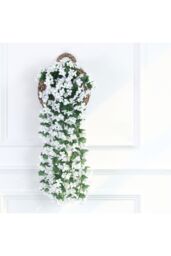 Living and Home Hanging Artifical Flowers Vine Home Decoration in White - thumbnail 2