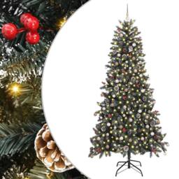 Berkfield Home Artificial Christmas Tree Green 129.5 x 129.5 x 240 cm - thumbnail 2