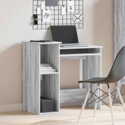Berkfield Home Decorative Desk with Shelves Grey Sonoma 84x40x78 cm Engineered Wood - Size: 84 x 40 x 78 cm - thumbnail 1