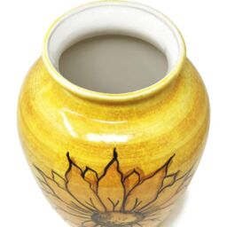 Verano Spanish Ceramics Sunflower Hand Painted Ceramic Yellow Kitchen Dining Large Vase (H) 28cm - thumbnail 3