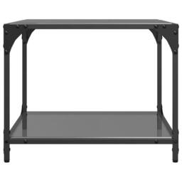 Berkfield Home Coffee Tables with Black Glass Top 2 pcs 50x50x40 cm Steel - Size: 50 x 50 x 40 cm - thumbnail 5