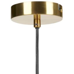 Wyld and Coco Gold Pendant Lamp with Light Wood Accents and Round Glass Shade - thumbnail 7