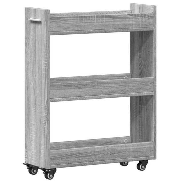 Berkfield Home Cabinet with Wheels Grey Sonoma 60x22x79 cm Engineered Wood - Size: 60 x 22 x 79 cm - image 1