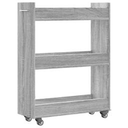 Berkfield Home Cabinet with Wheels Grey Sonoma 60x22x79 cm Engineered Wood - Size: 60 x 22 x 79 cm - thumbnail 7