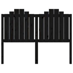 Berkfield Home Bed Headboard Black 146x4x110 cm Solid Wood Pine - Size: 146 x 4 x 110 cm - thumbnail 4