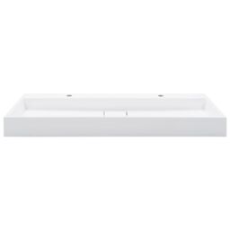 Berkfield Home Wash Basin 120x46x11 cm Mineral Cast/Marble Cast White - Size: 120 x 46 x 11 cm - thumbnail 3