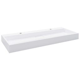 Berkfield Home Wash Basin 120x46x11 cm Mineral Cast/Marble Cast White - Size: 120 x 46 x 11 cm - thumbnail 5