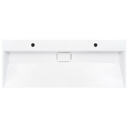 Berkfield Home Wash Basin 120x46x11 cm Mineral Cast/Marble Cast White - Size: 120 x 46 x 11 cm - thumbnail 4