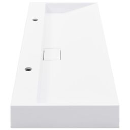 Berkfield Home Wash Basin 120x46x11 cm Mineral Cast/Marble Cast White - Size: 120 x 46 x 11 cm - thumbnail 6