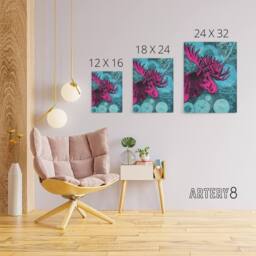 "Artery8 Moose Clocks Steampunk Canvas Wall Art Print in Blue - Size: W18"" x H24""" - thumbnail 4