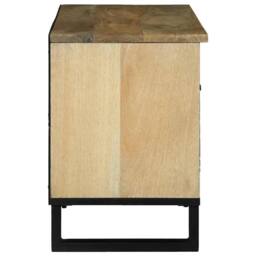 Berkfield Home Media Storage Cabinet Brown 80 x 33.5 x 46 cm Solid mango wood in Beige - thumbnail 4