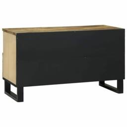 Berkfield Home Media Storage Cabinet Brown 80 x 33.5 x 46 cm Solid mango wood in Beige - thumbnail 5