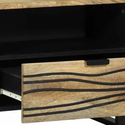 Berkfield Home Media Storage Cabinet Brown 80 x 33.5 x 46 cm Solid mango wood in Beige - thumbnail 7