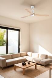 Netlighting Lantau Large 3 Blade Ceiling Fan Nickel Pine Light Smart in Brown - thumbnail 2