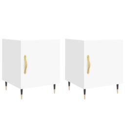 Berkfield Home Modern Bedside Cabinets 2 pcs White 40x40x50 cm Engineered Wood - Size: 40 x 40 x 50 cm - thumbnail 3