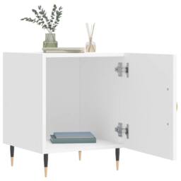 Berkfield Home Modern Bedside Cabinets 2 pcs White 40x40x50 cm Engineered Wood - Size: 40 x 40 x 50 cm - thumbnail 1