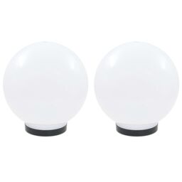 Berkfield Home LED Bowl Lamps 2 pcs Spherical 25 cm PMMA in White - thumbnail 2