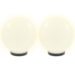 Berkfield Home LED Bowl Lamps 2 pcs Spherical 25 cm PMMA in White - thumbnail 3