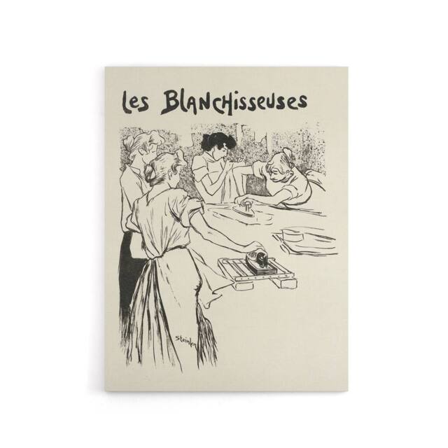 "Artery8 The Washerwomen Black White Illustration Steinlen Canvas Wall Art - Size: W18"" x H24""" - image 1